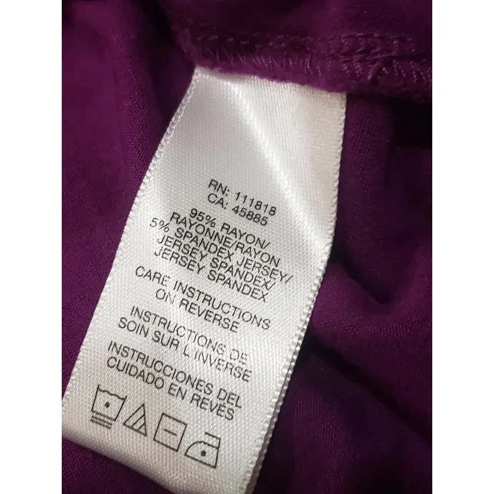 Michael Kors Purple Ruffled Shaw Short Sleeve Blouse Crew Neck Shirt